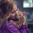 Female vet with an orange cat - Knose